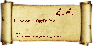 Luncanu Agáta névjegykártya